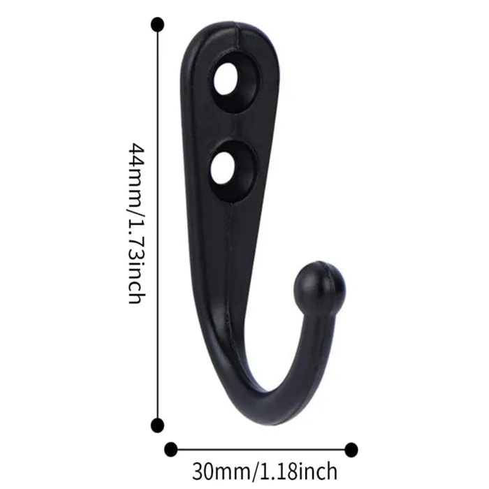 10Pcs Black Small Wall Hooks