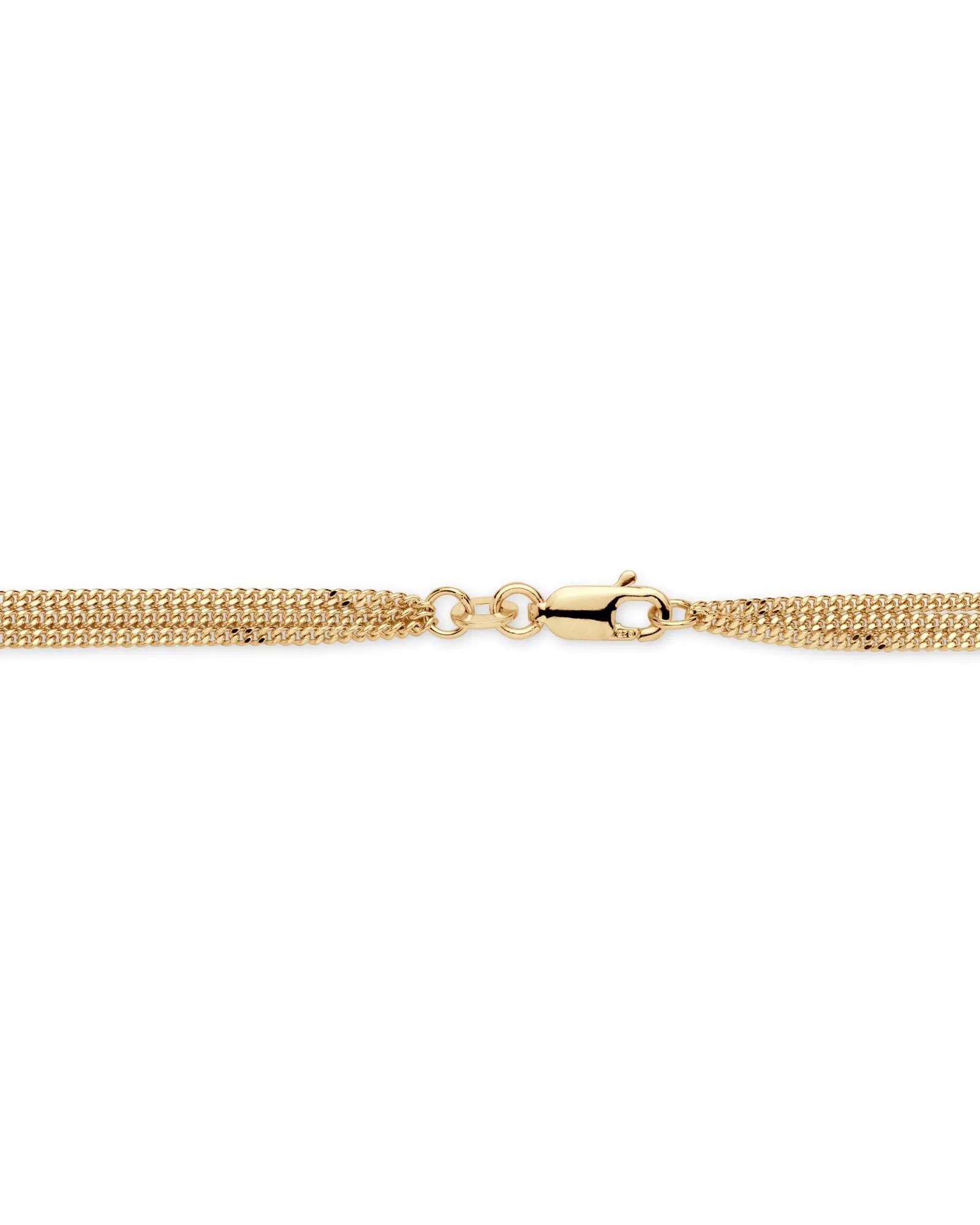 14k Yellow Gold-plated Sterling Silver Open Heart Station Ankle Bracelet 10" | Yellow