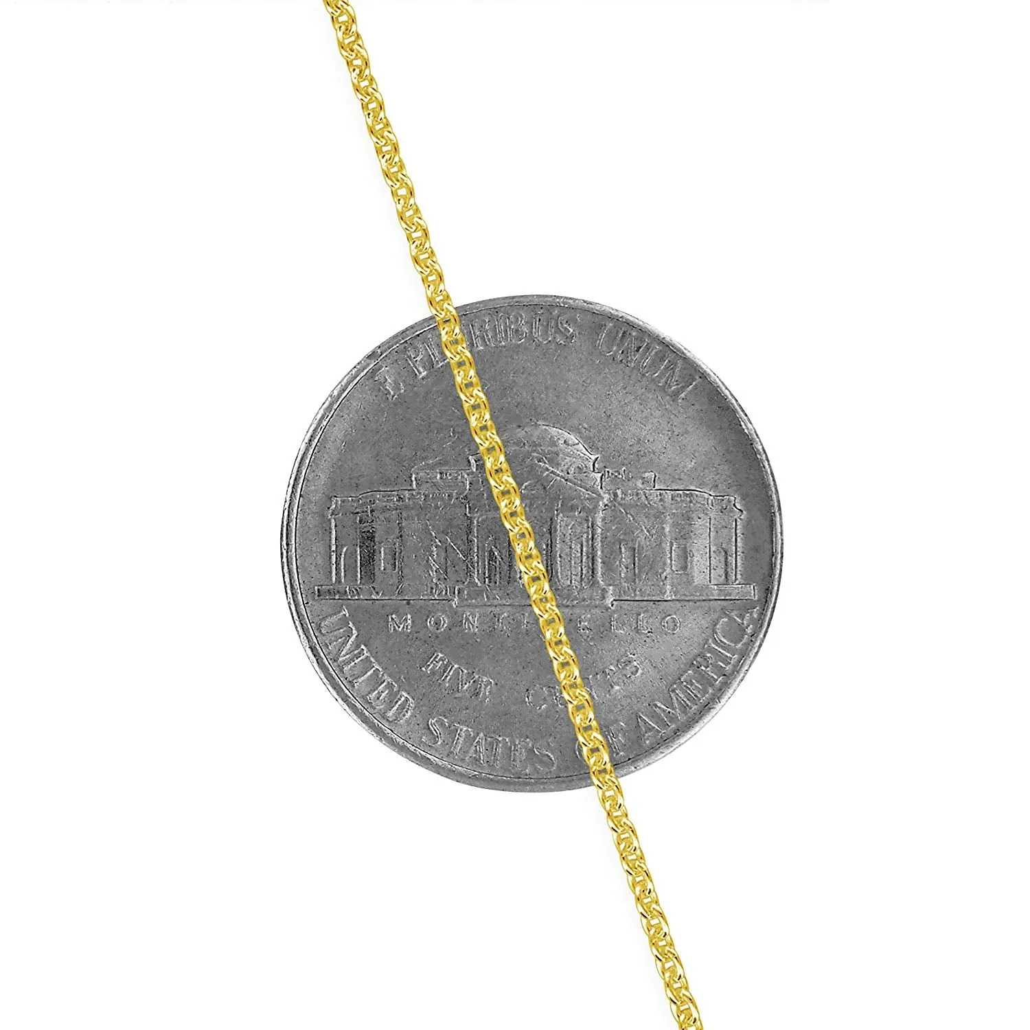 14kt Yellow Gold Plated Sterling Silver 1.3mm Cable Chain Necklace Nickel-Free, 15-24 Inch