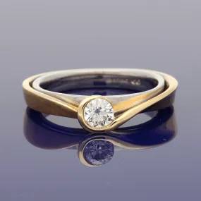 18ct Rose & White Gold Contempory 0.32ct Certificated Diamond Ring