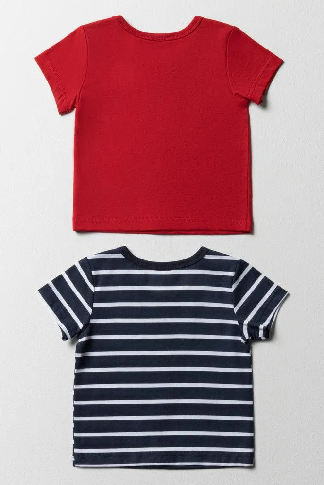 2 Pack Short Sleeve T-Shirts Red & Navy