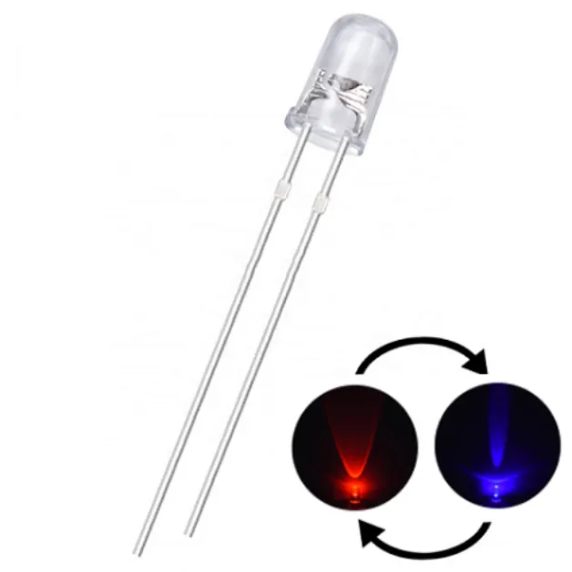 2-Pin DIP Bicolor/Tricolor LED Round-Top (Auto Flashing)