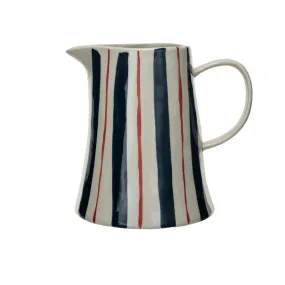 2 QUART STONEWARE PITCHER WITH STRIPES