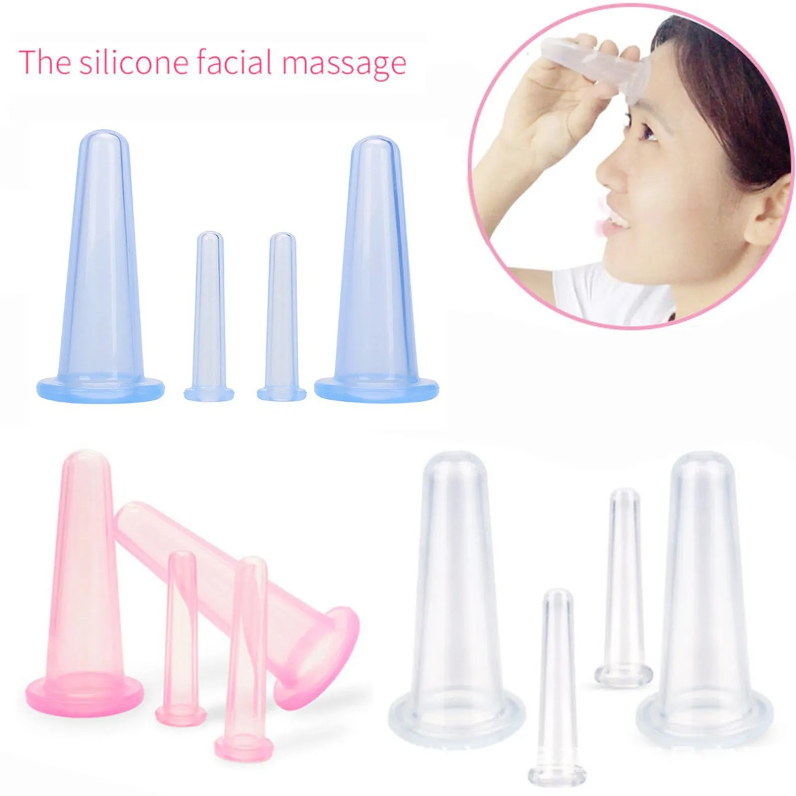 4 Piece Silicone Facial Massage Cups