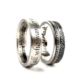 90% Silver Custom Engraved National Park Quarter Ring