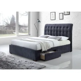 ACME Drorit Queen Bed in Dark Gray Fabric 25680Q