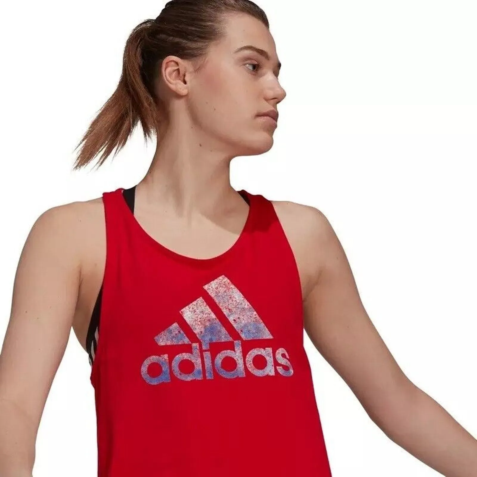 Adidas Womens Cotton Snow Cone-Inspired Tank Scarlet, NWT