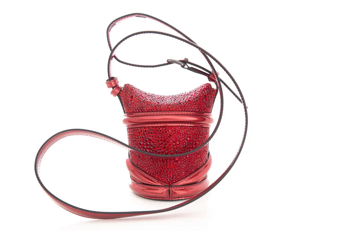 Alexander McQueen Red Crystal Embellished Mini Handbag