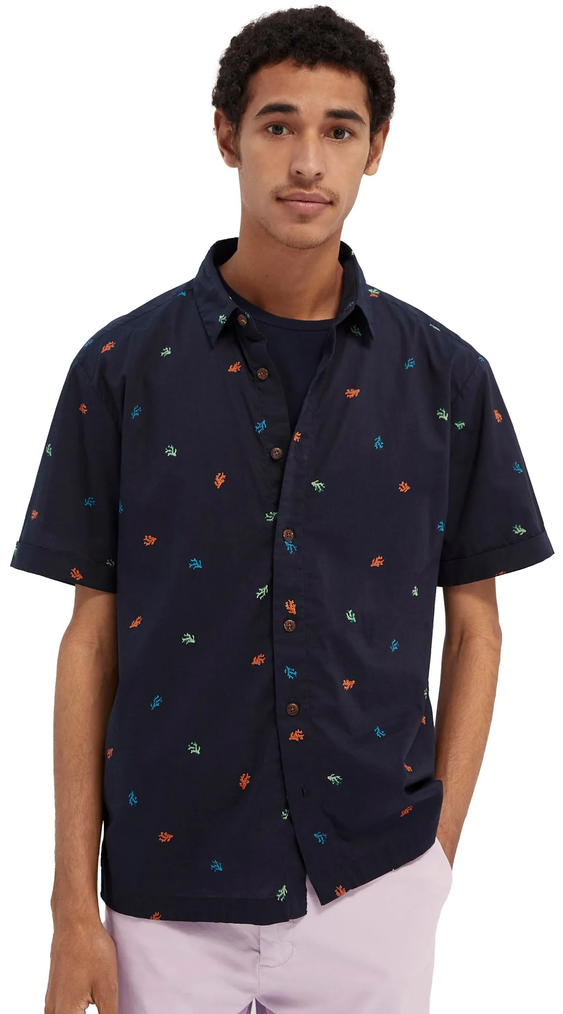 All-Over Printed Hawaiian Short Sleeve Shirt - Men's|-|Chemise hawaenne à manches courtes imprimée All-Over - Homme