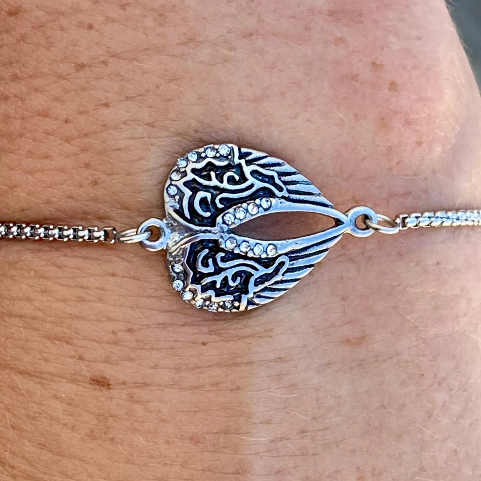 Angel Heart Wing - Bracelet - Silver Stainless - 036B