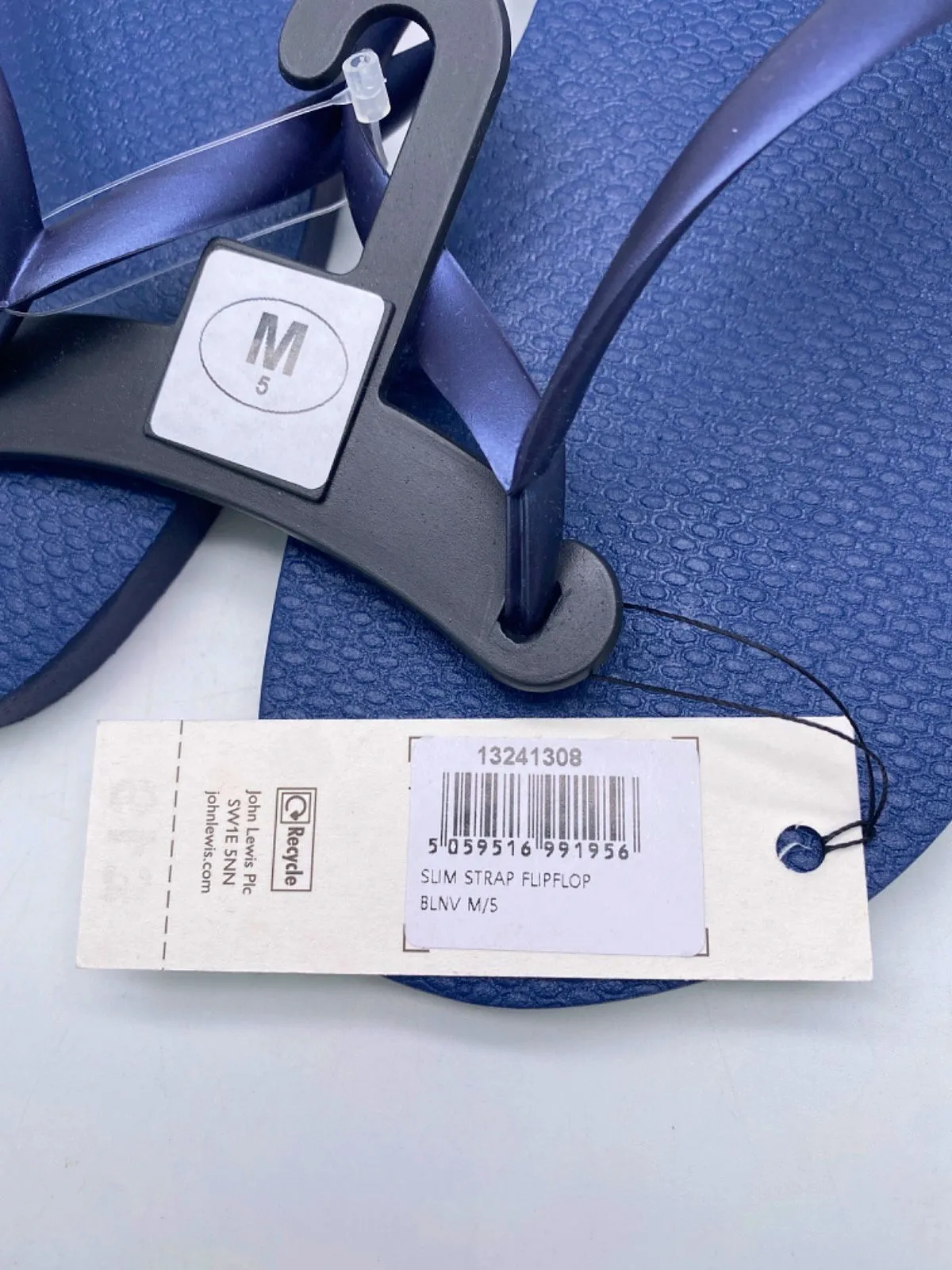 Anyday John Lewis Blue Slim Strap Flip Flops EU M/5