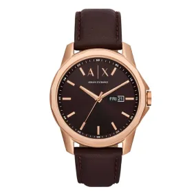 Armani Exchange Brown Dial Leather Strap Men's Watch | AX1740