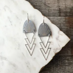 Aurora - Gunmetal - Acrylic & SILVER Earrings