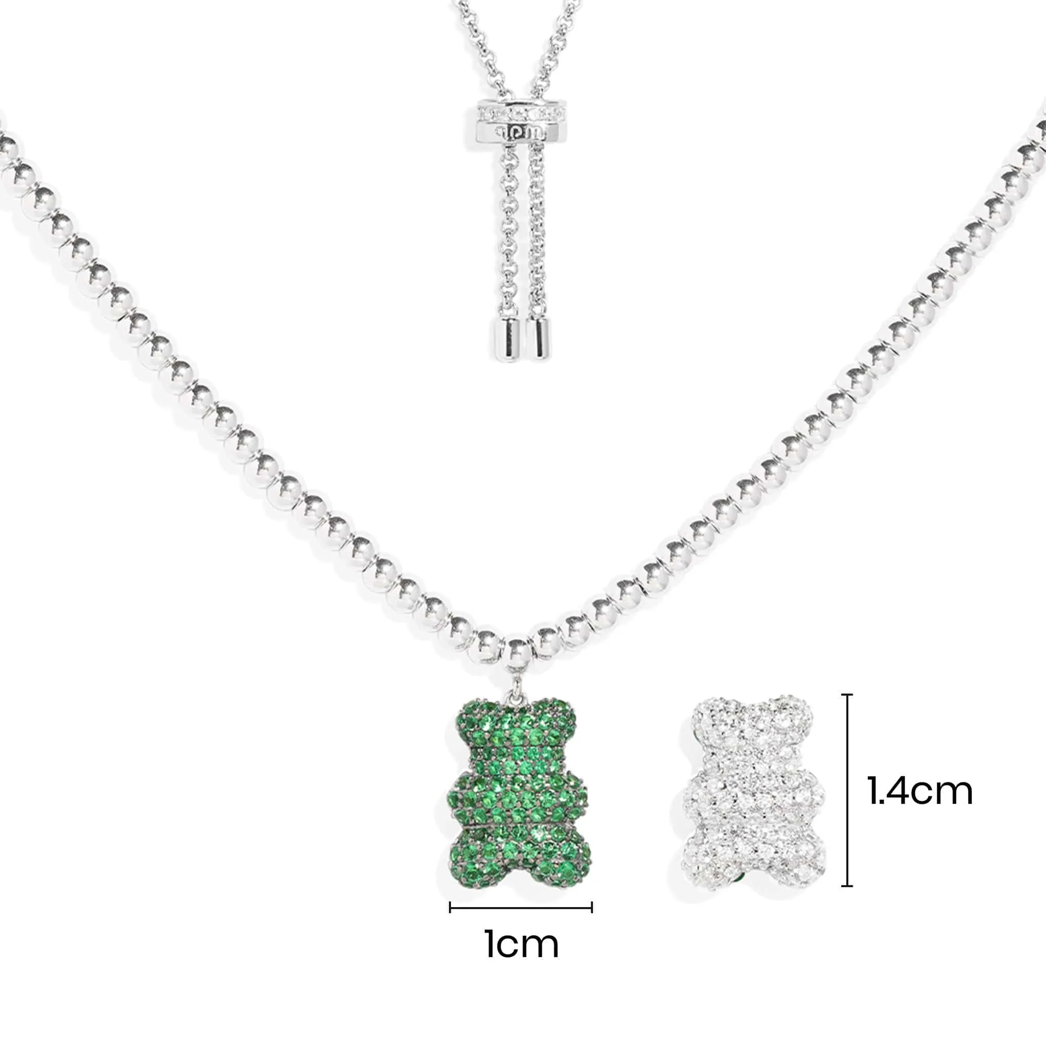 Baby Mint Yummy Bear Adjustable Necklace