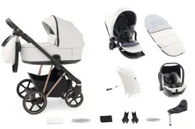 BabyStyle Prestige Vogue 13 Piece Bundle - Ivory / Gold Frame / Black Leather