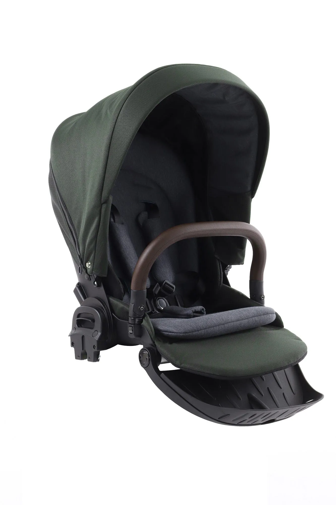 BabyStyle Prestige Vogue Pushchair - Spruce / Gold Frame / Brown Leather