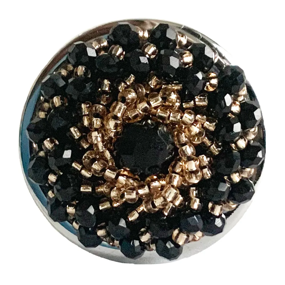 Black & Gold Embellished Metal Butt Plug