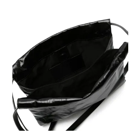 BLACK LEATHER SHOULDER BAG