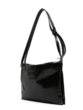 BLACK LEATHER SHOULDER BAG