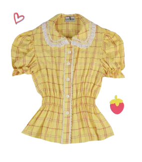 Blouse Happy Tartans Short Sleeve - Yellow