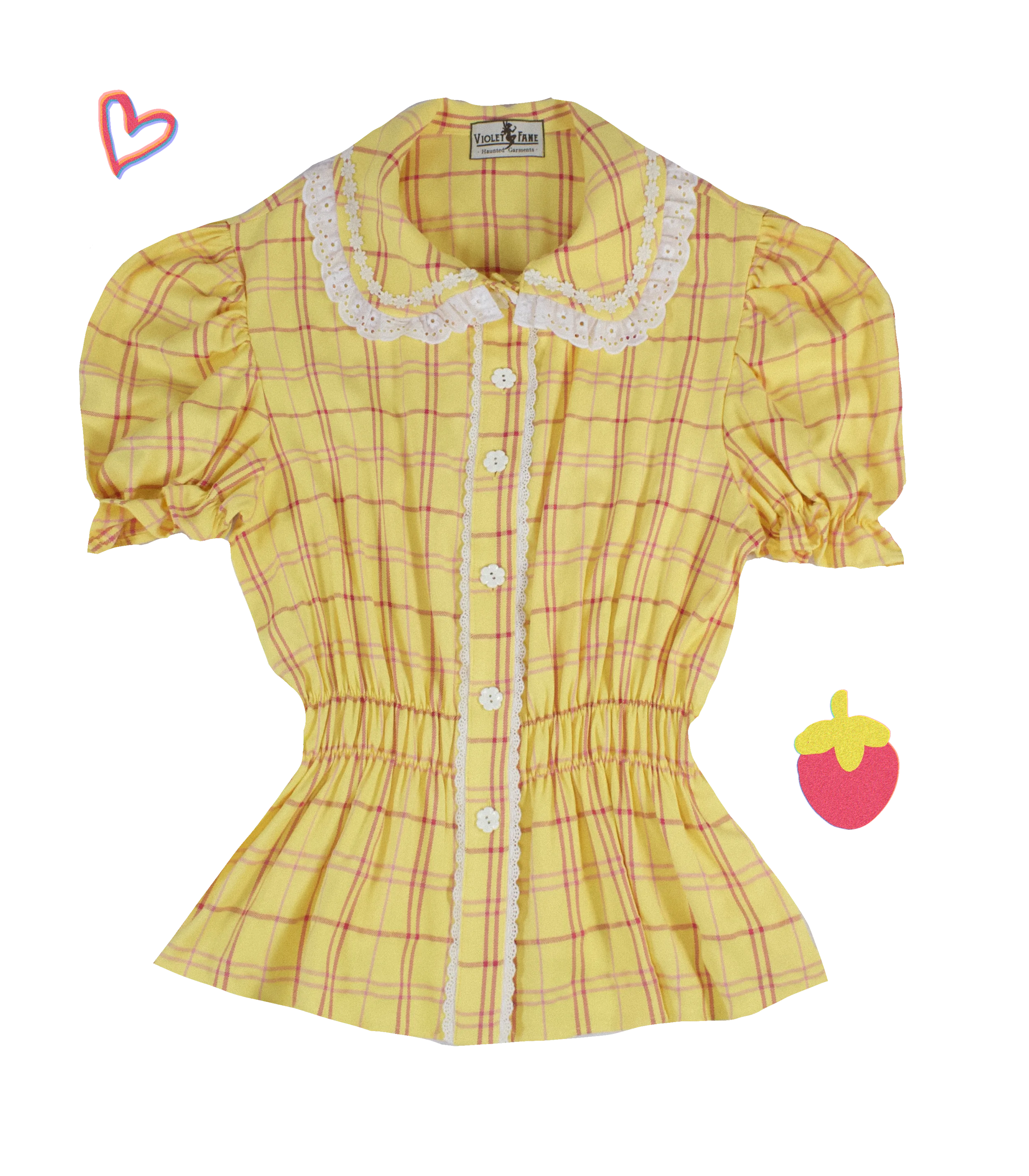 Blouse Happy Tartans Short Sleeve - Yellow