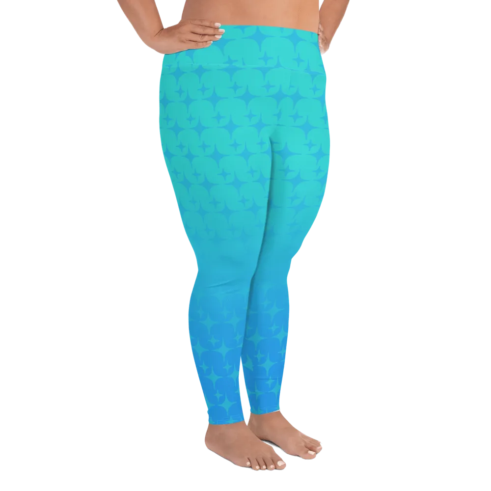 Blue Ghost Sparkle Plus Size Leggings (Women's 2XL-6XL)