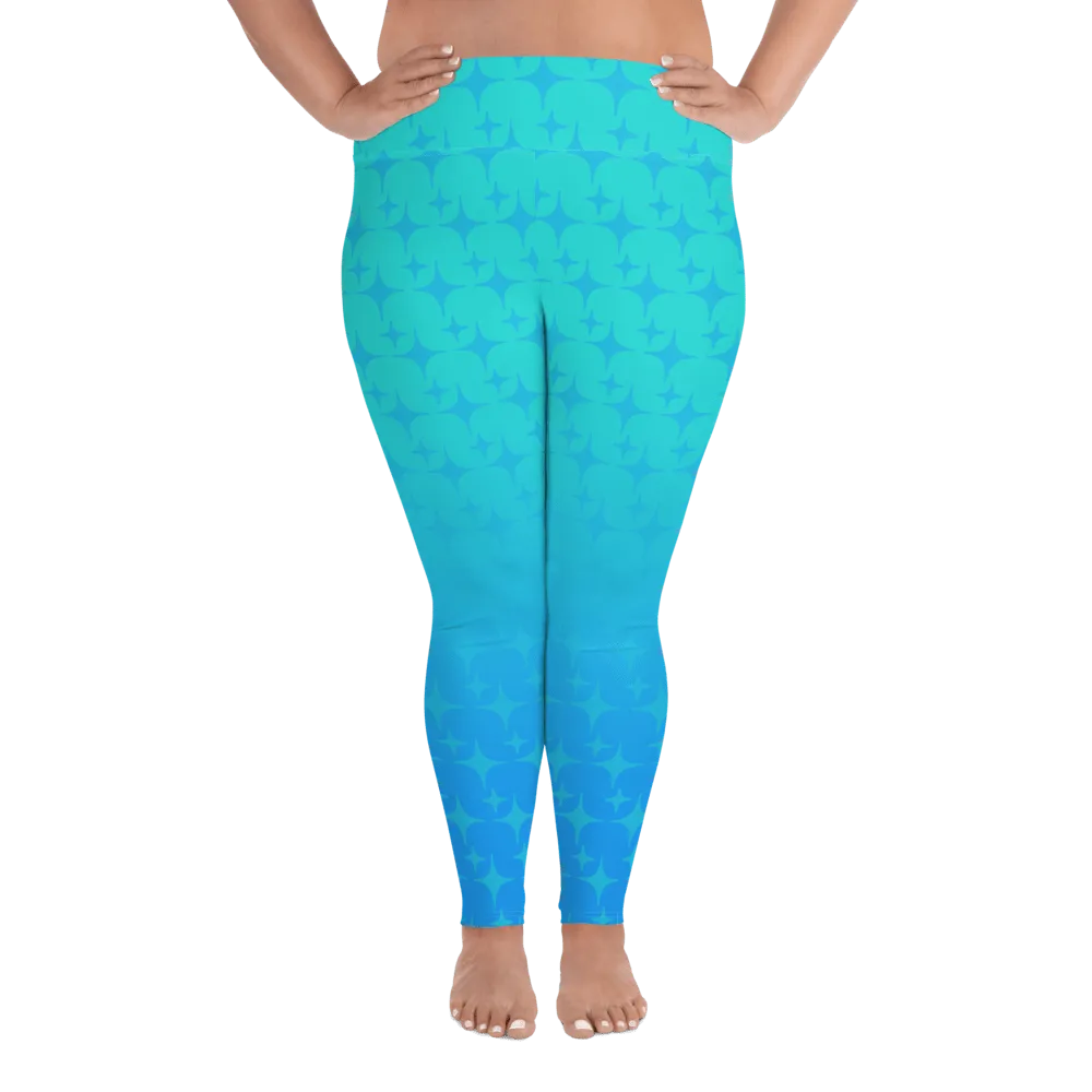 Blue Ghost Sparkle Plus Size Leggings (Women's 2XL-6XL)