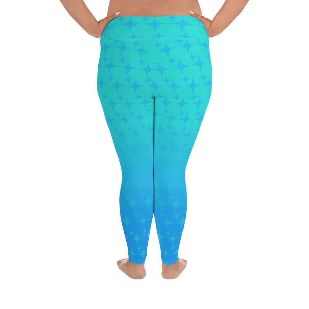 Blue Ghost Sparkle Plus Size Leggings (Women's 2XL-6XL)