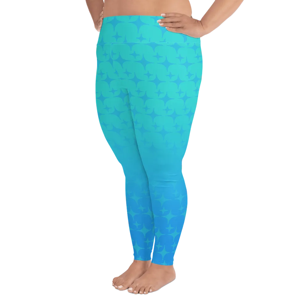 Blue Ghost Sparkle Plus Size Leggings (Women's 2XL-6XL)