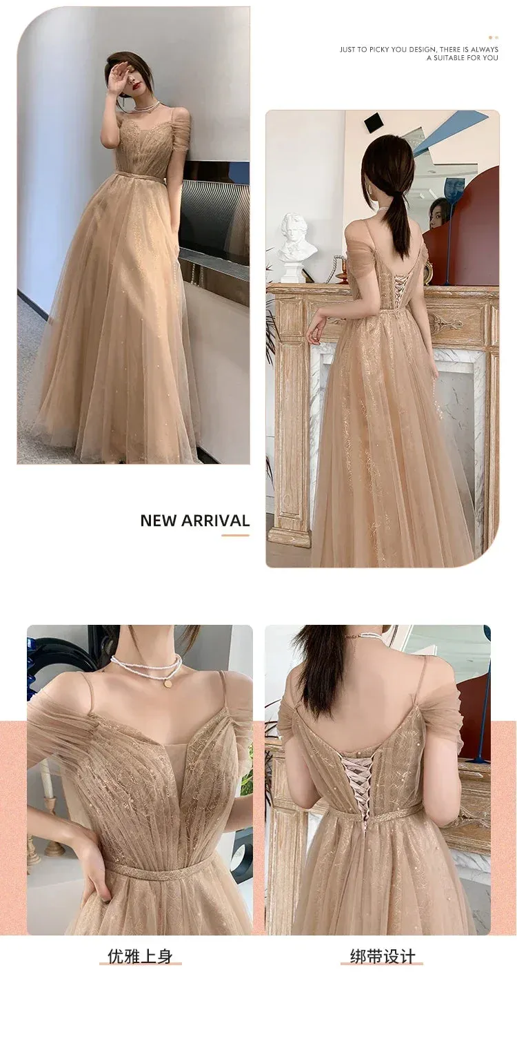 Bridesmaid Dress for Women Wedding Party 2024 Solid Appliques Long Skirt Elegant Ladies Banquet Women's Formal Dresses Vestidos