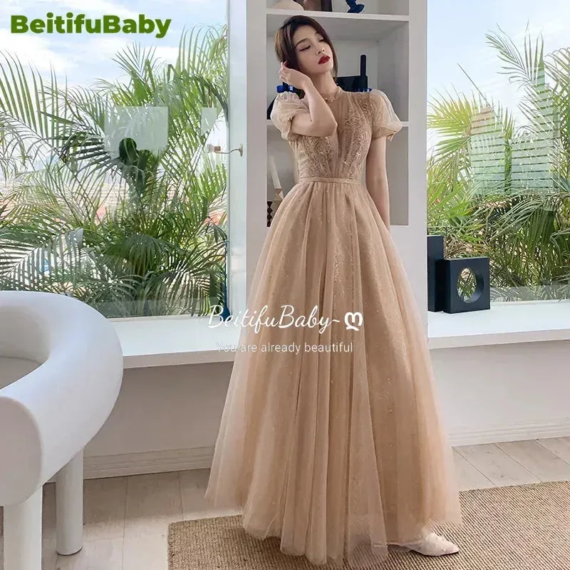 Bridesmaid Dress for Women Wedding Party 2024 Solid Appliques Long Skirt Elegant Ladies Banquet Women's Formal Dresses Vestidos