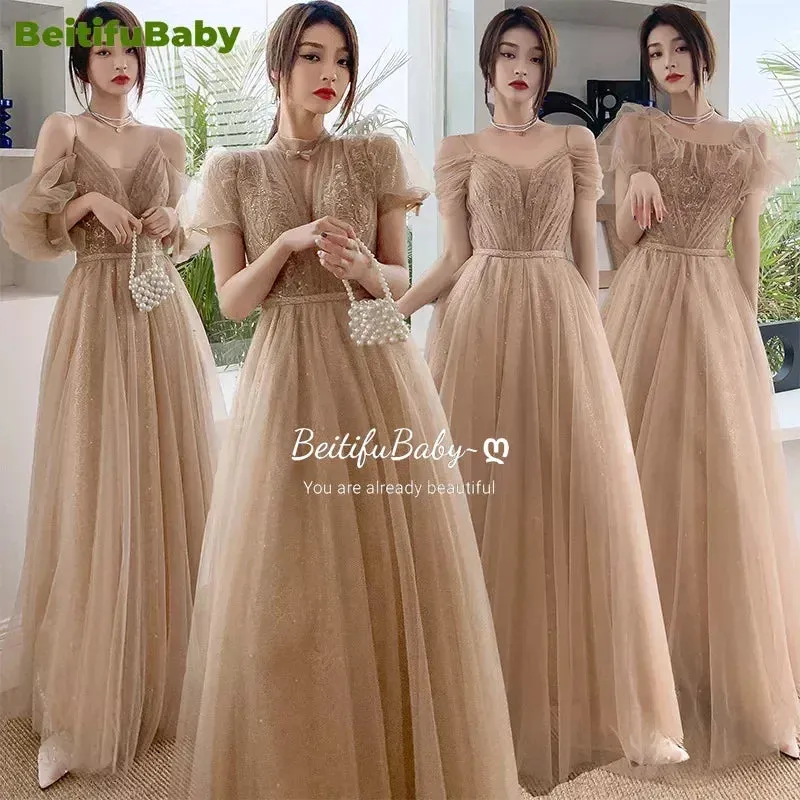 Bridesmaid Dress for Women Wedding Party 2024 Solid Appliques Long Skirt Elegant Ladies Banquet Women's Formal Dresses Vestidos