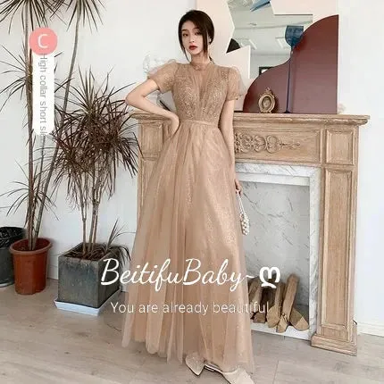 Bridesmaid Dress for Women Wedding Party 2024 Solid Appliques Long Skirt Elegant Ladies Banquet Women's Formal Dresses Vestidos