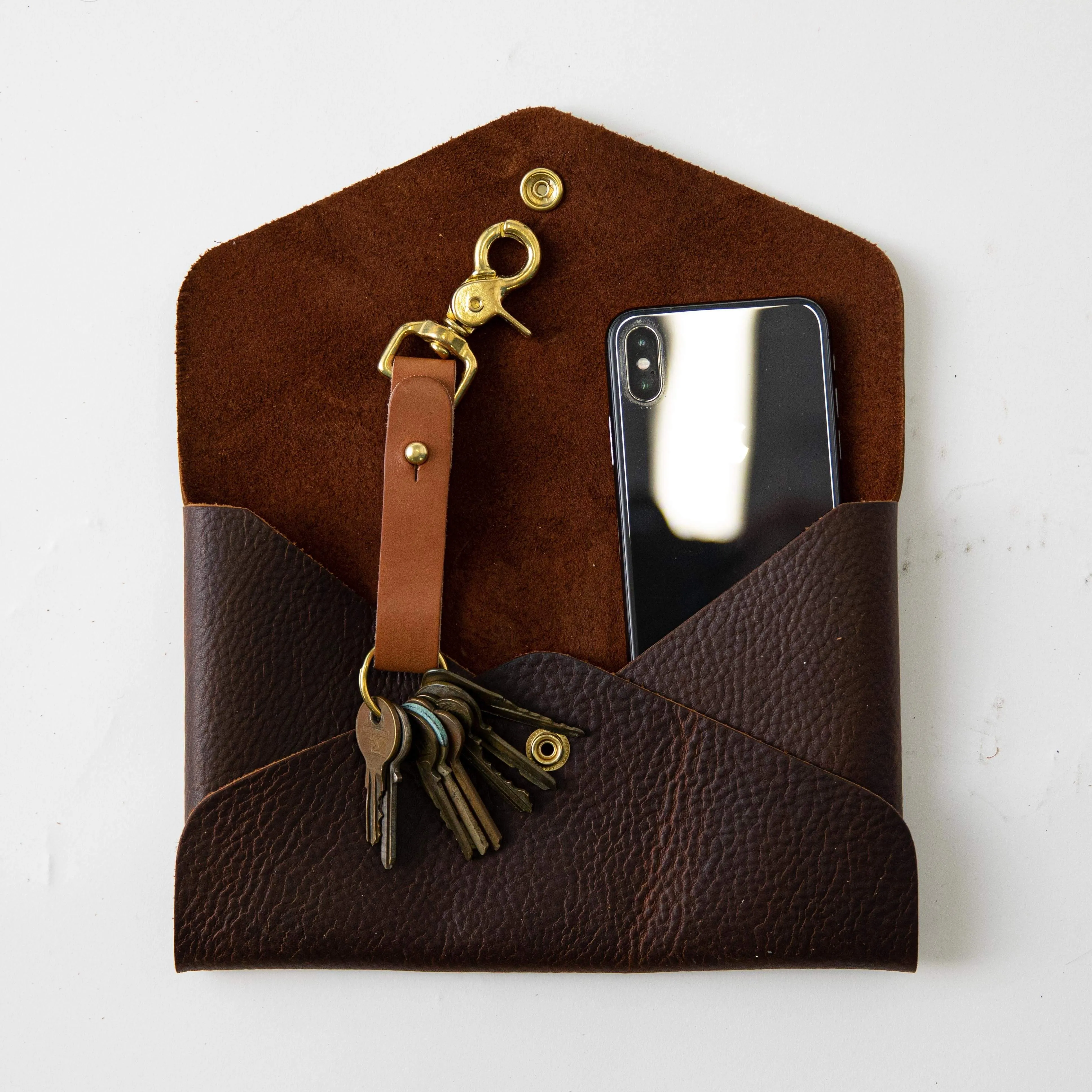 Brown Kodiak Envelope Clutch