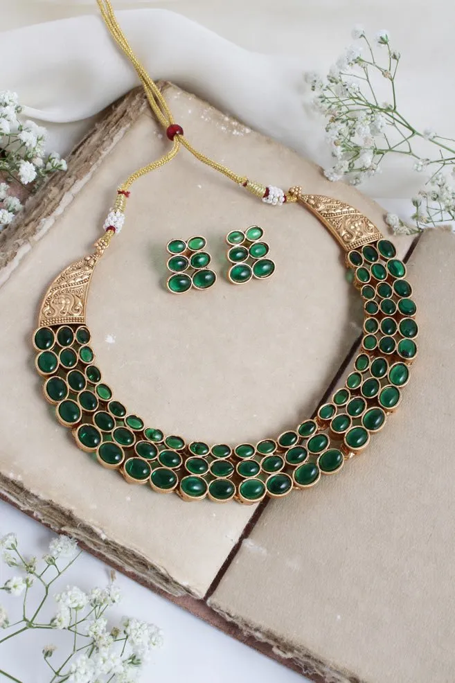 Budgetted Green Oval Choker