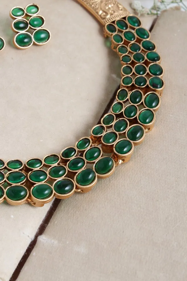 Budgetted Green Oval Choker