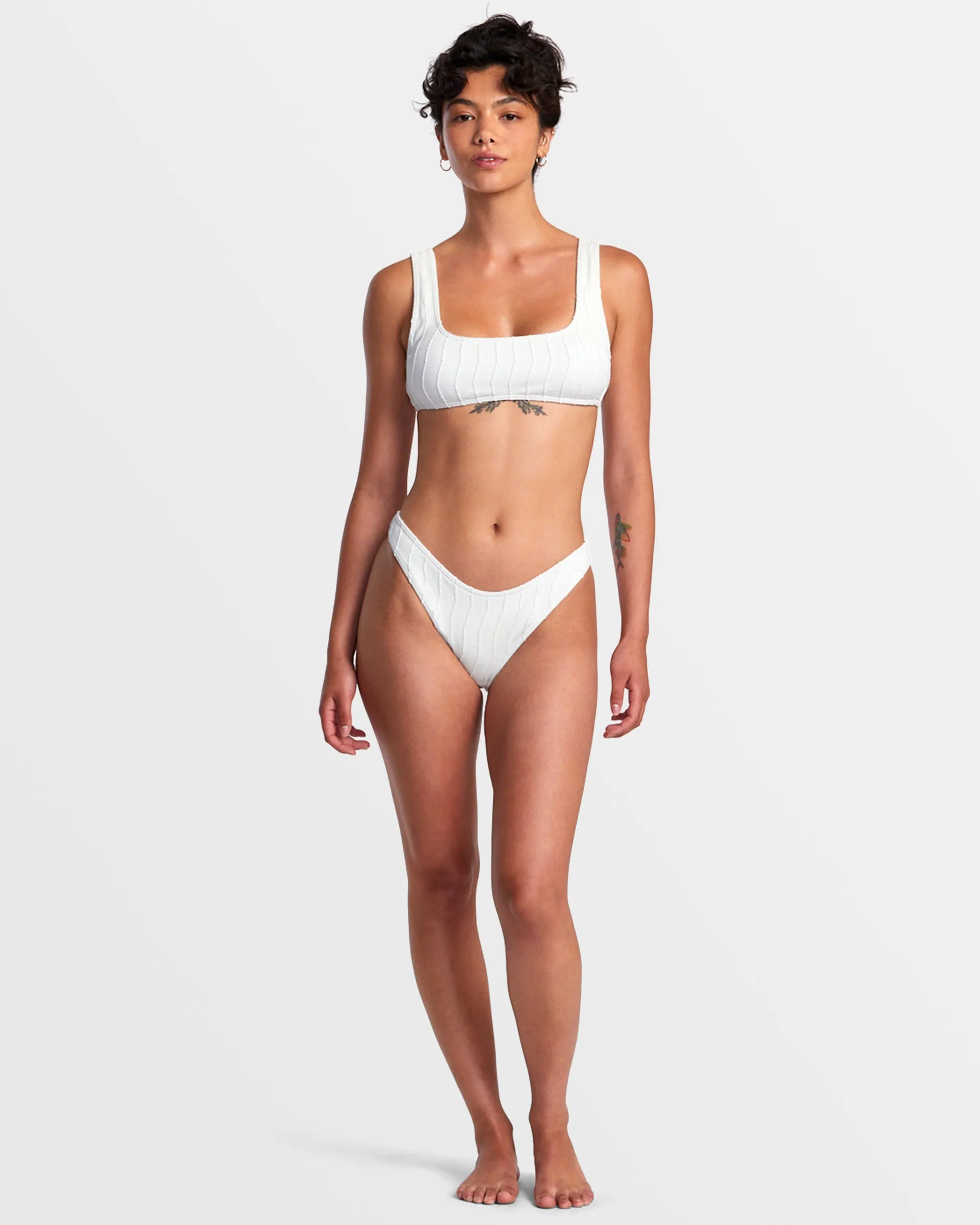 Chevy Grooves Laceback Bralette Bikini Top - Whisper White