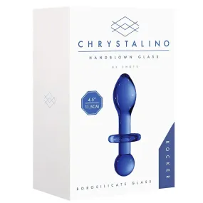 Chrystalino Rocker Glass Butt Plug in Blue 4.5'' SX3