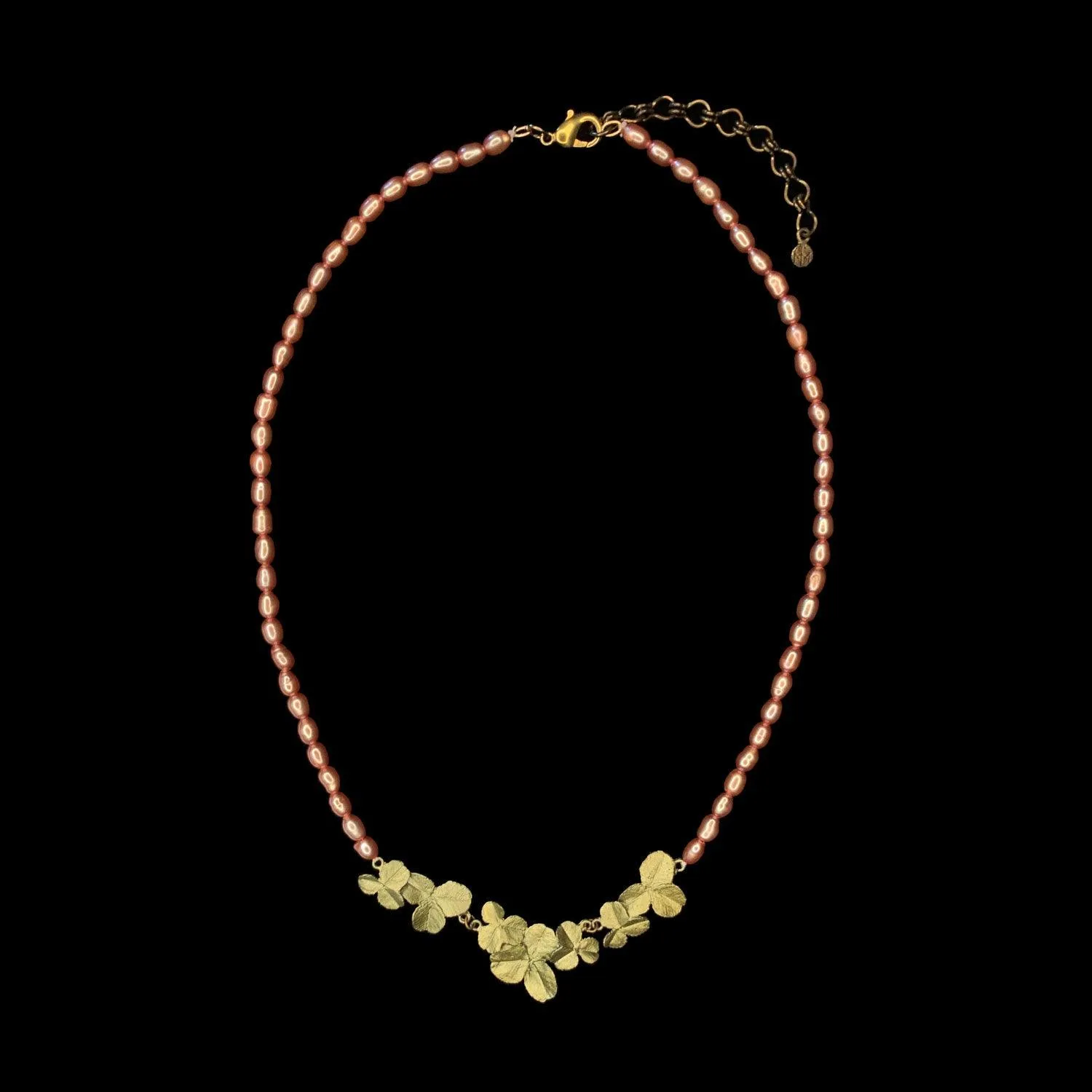 Clover Necklace - Pink Pearls