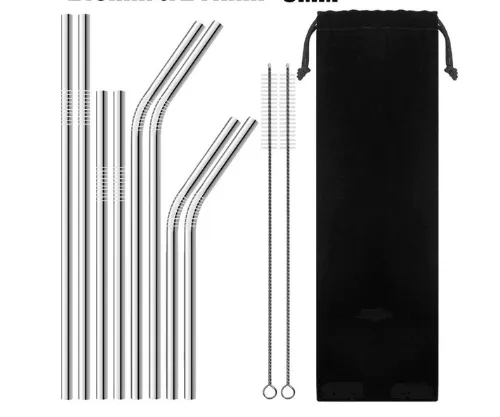 Colourful Reusable Stainless Steel Straws 4PCS/Pack