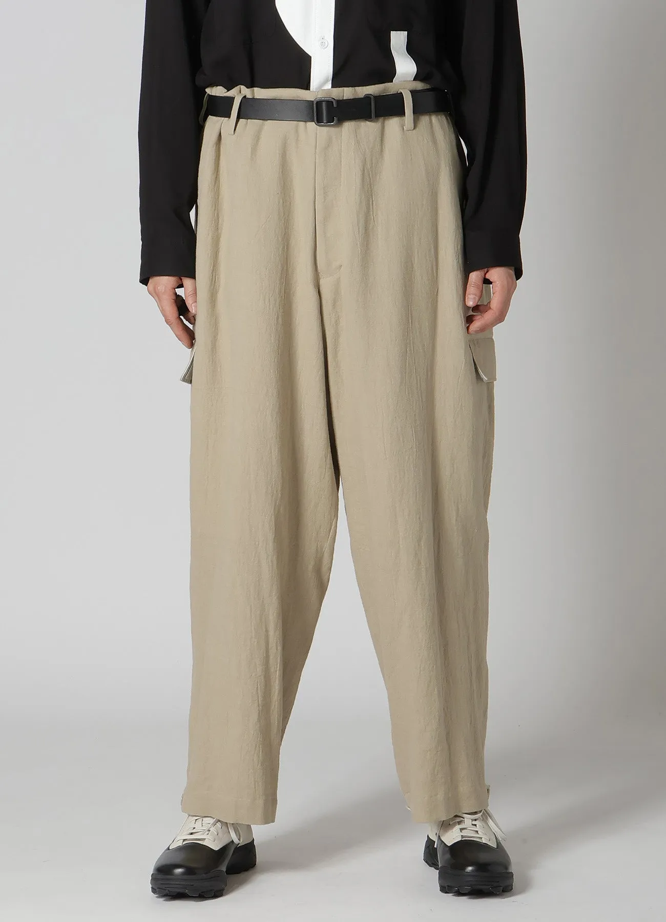 COTTON LINEN VIYELLA WIDE PANTS WITH TAB