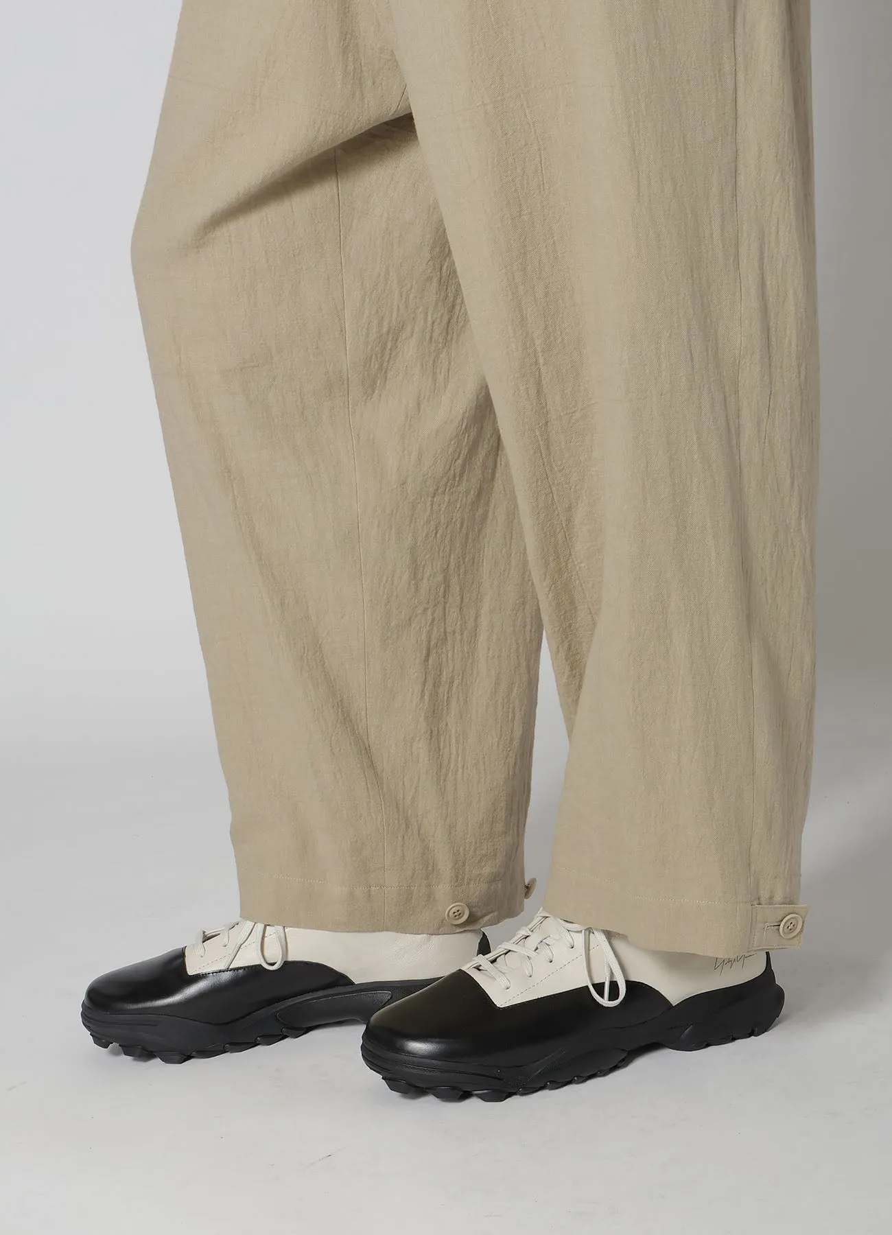 COTTON LINEN VIYELLA WIDE PANTS WITH TAB