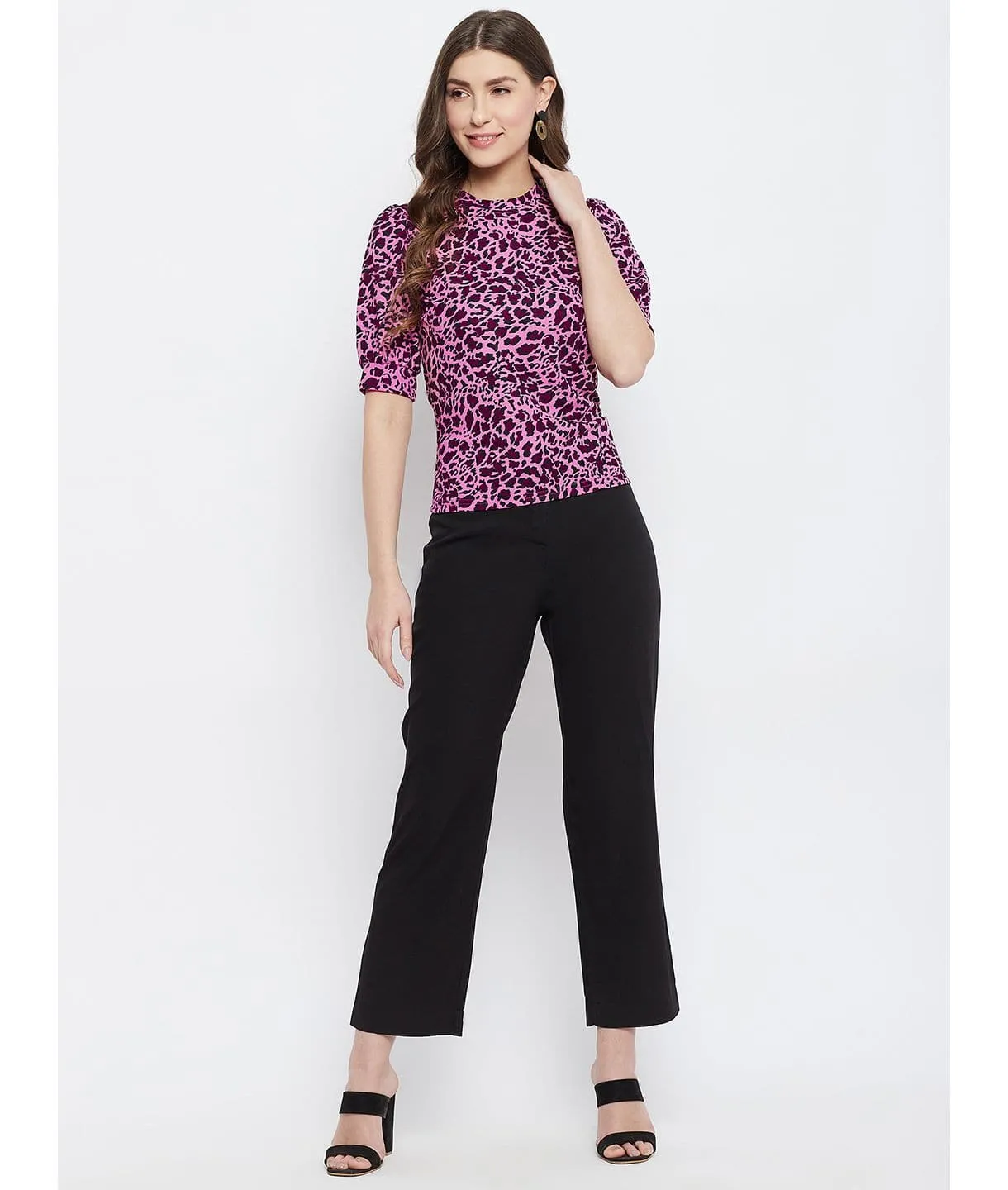 Cotton Stretchable Puff Sleeve Top