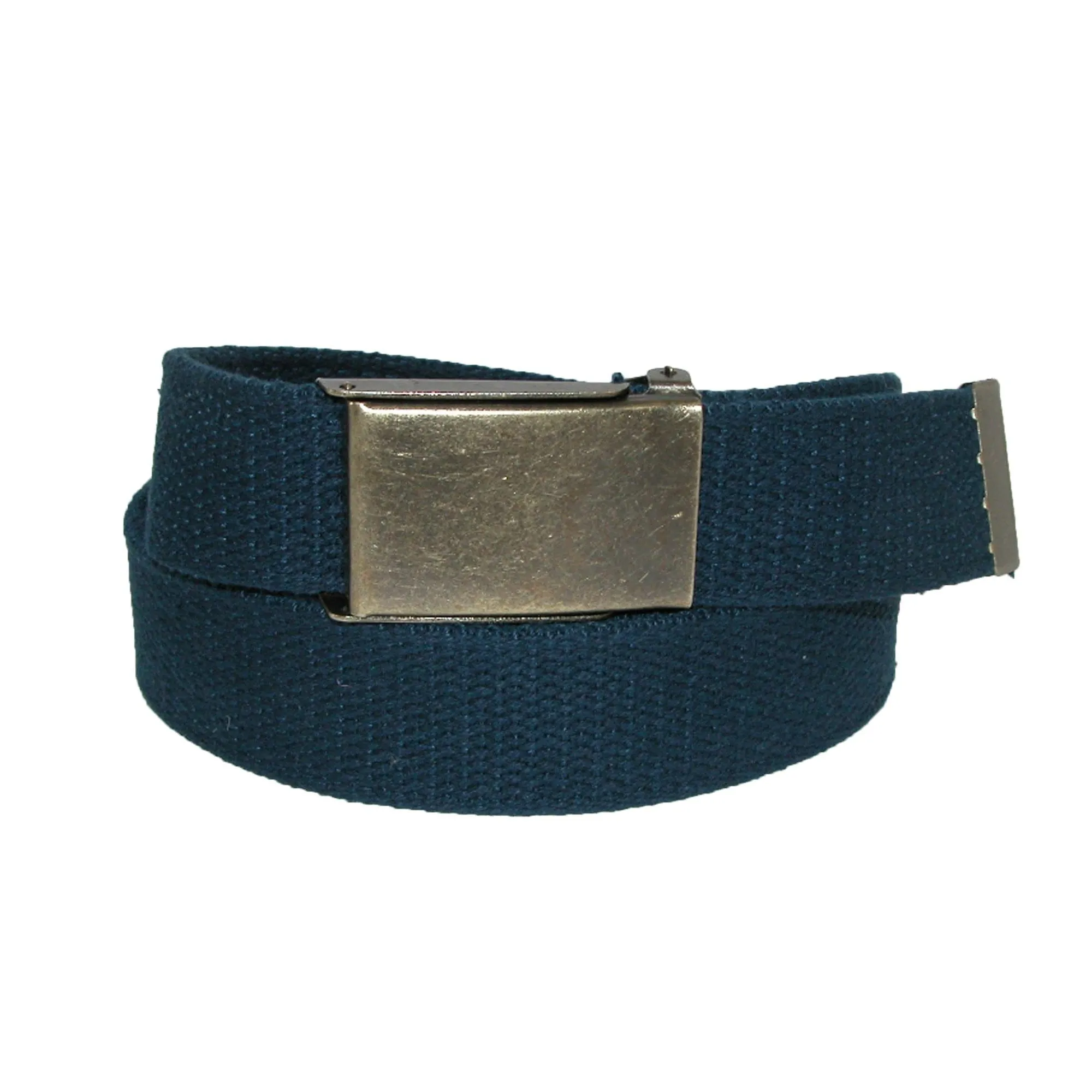 CTM® Men's Big & Tall Fabric Belt with Brass Flip Top Buckle