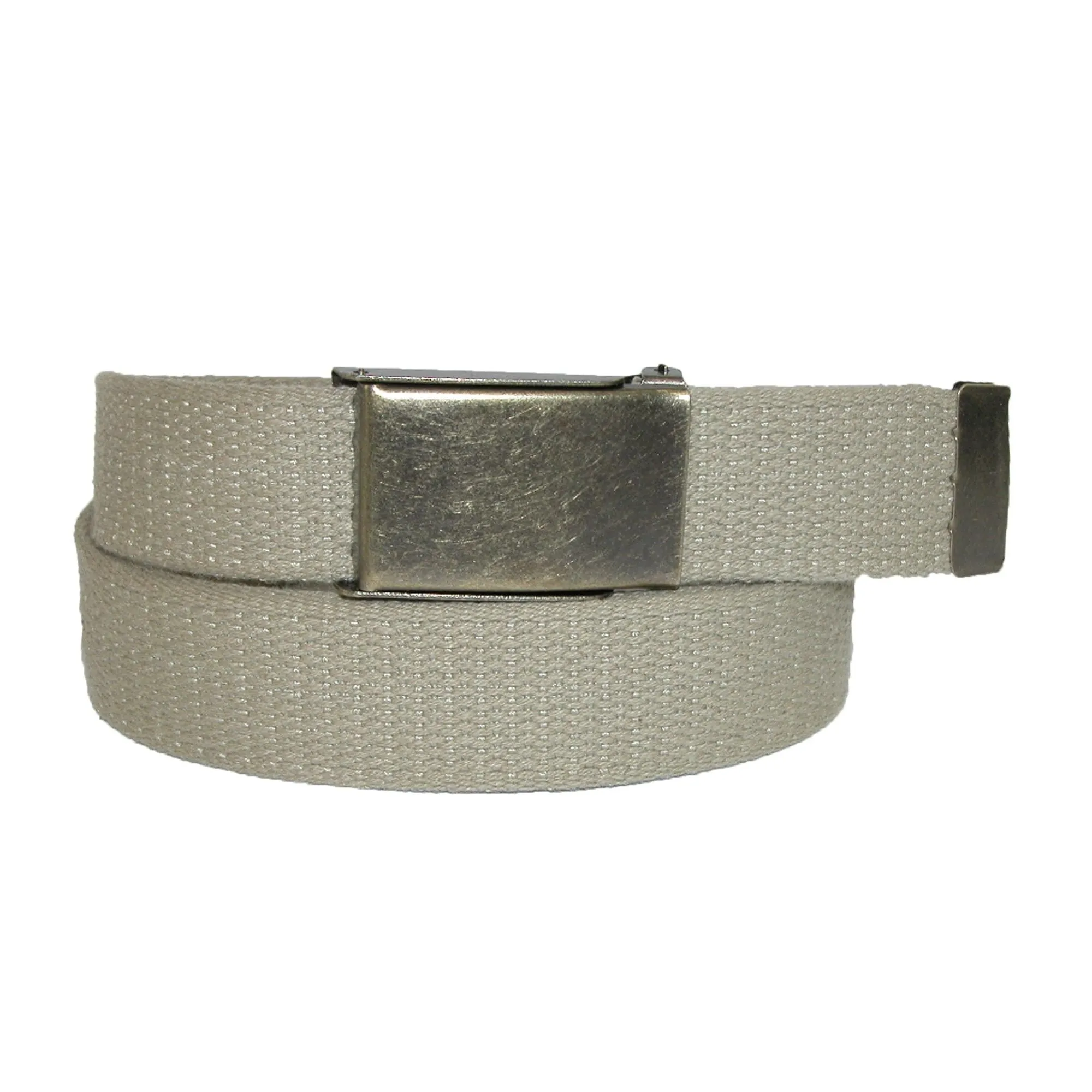 CTM® Men's Big & Tall Fabric Belt with Brass Flip Top Buckle