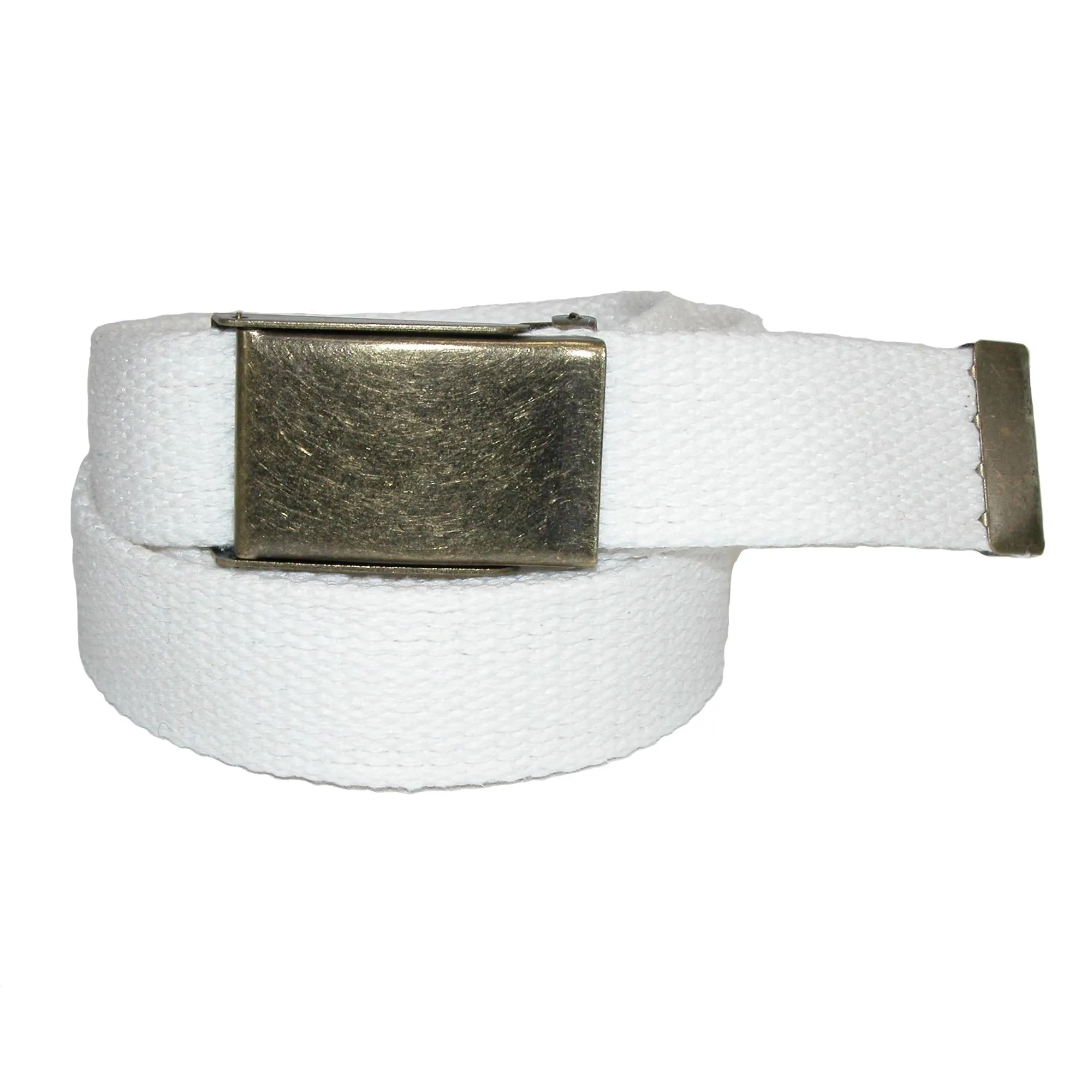 CTM® Men's Big & Tall Fabric Belt with Brass Flip Top Buckle