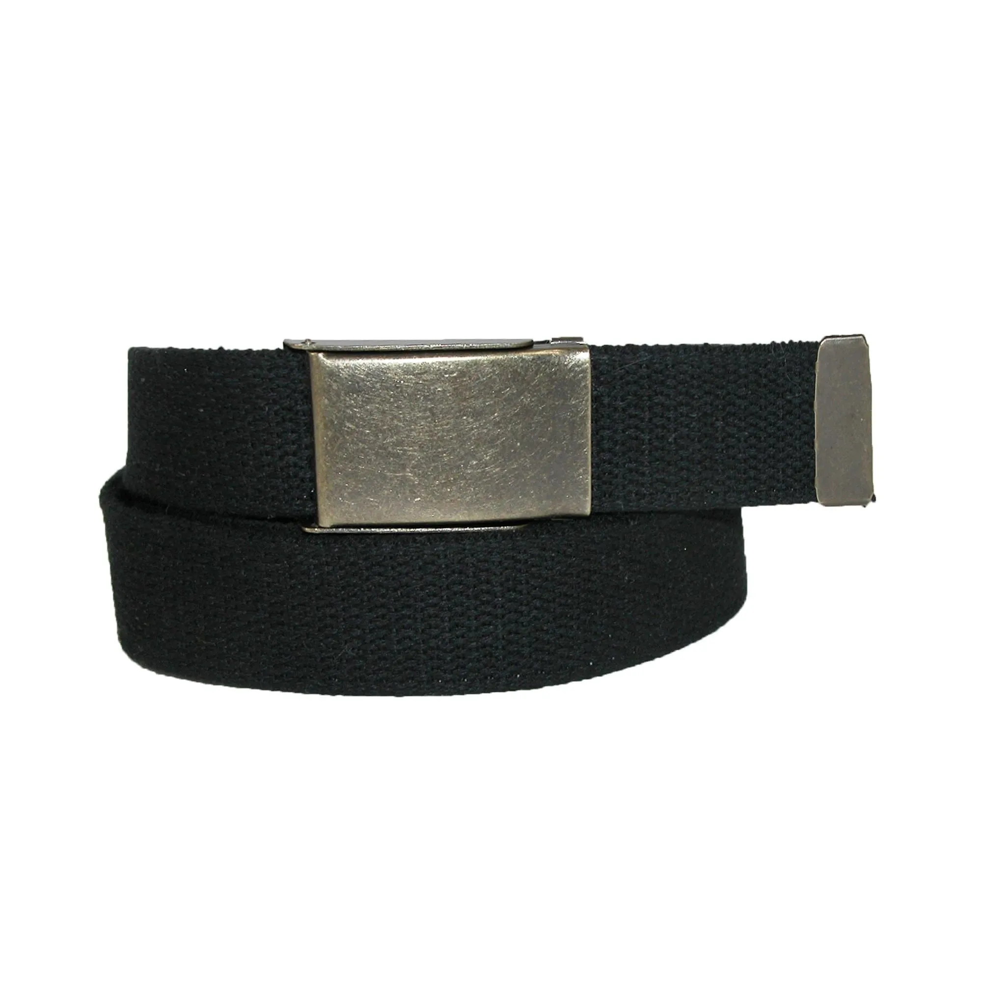 CTM® Men's Big & Tall Fabric Belt with Brass Flip Top Buckle