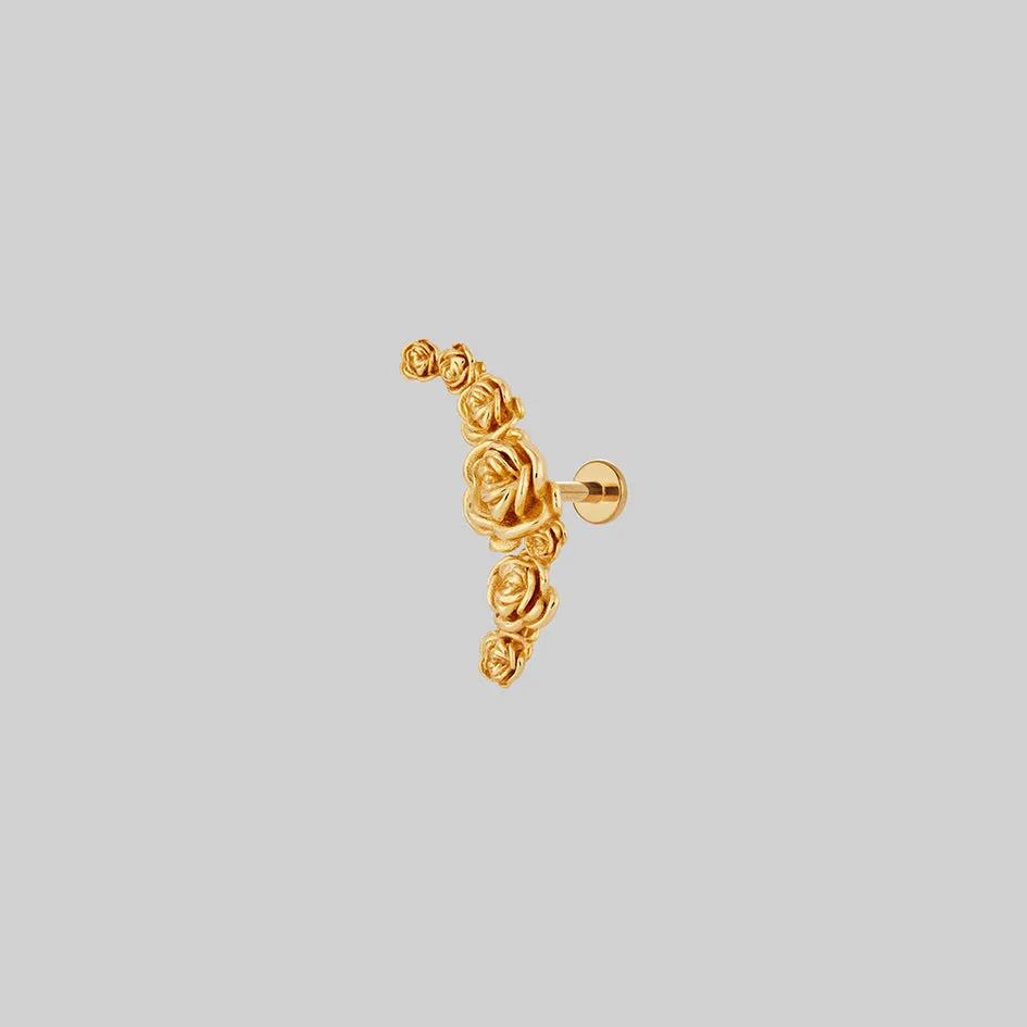 DAMASK. Rose Foliage Stud Earring - Gold