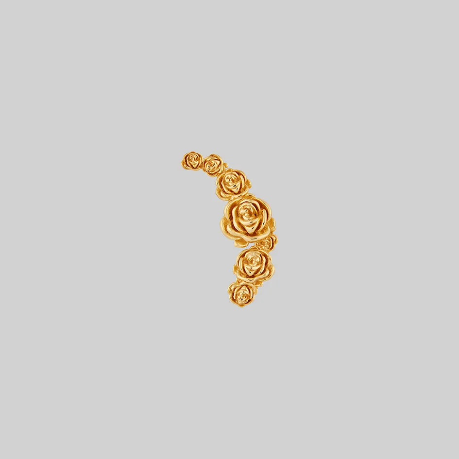 DAMASK. Rose Foliage Stud Earring - Gold