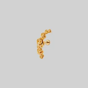 DAMASK. Rose Foliage Stud Earring - Gold